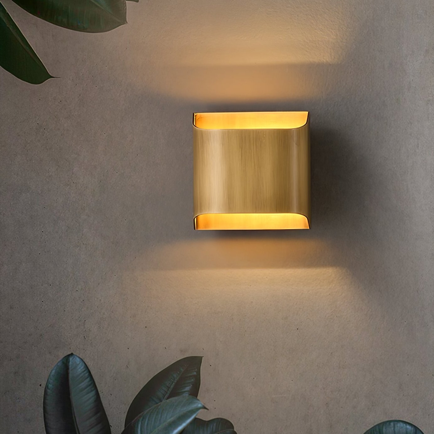 Leclerc Brass Wall Lamp LED Indoor Lighting Fixture Set of 2