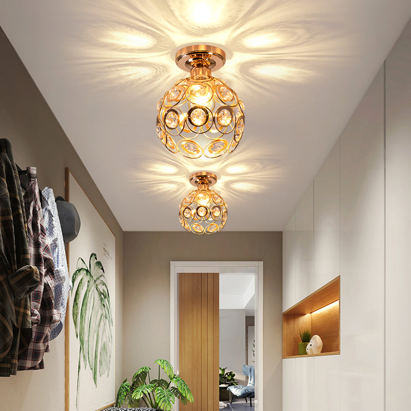 Fancy Gold Luxury Ball Hallway Ceiling Light - Modern Design