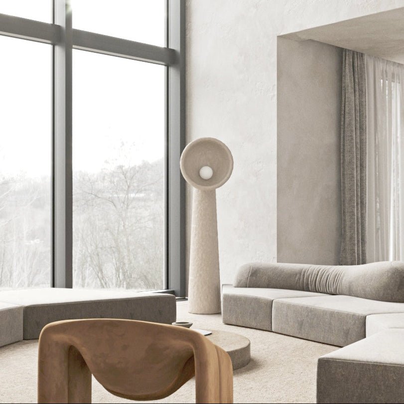 Echo Sculptural Floor Lamp - LED Minimalist Design, White
