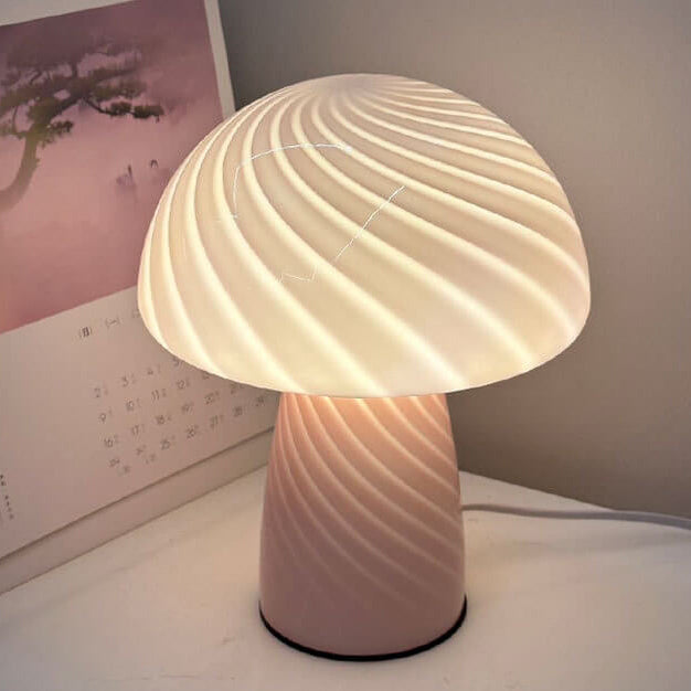 Moderne Minimalistische Mushroom Glass 1-Light Table Lamp