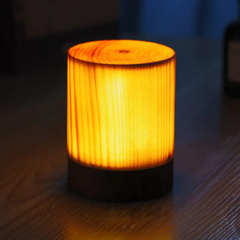 ÉclatBois LED Rechargeable Table Lamp with Touch Control for Home and Office