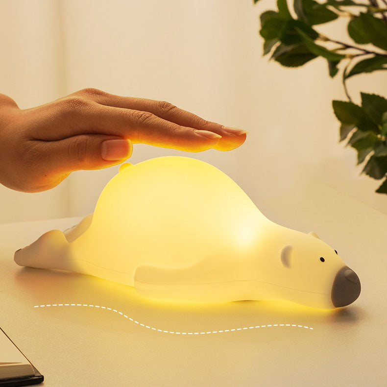 Kreative Cartoon Lazy Bear Silicone LED Night Light Table Lamp