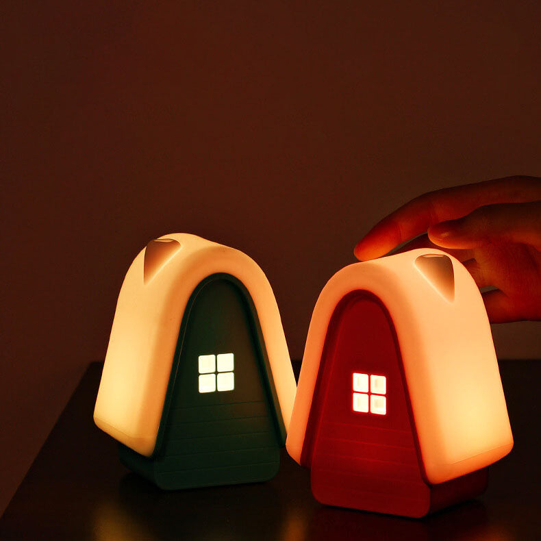 Modern Cartoon Snow House Silicone USB Rechargeable LED Table Lamp
