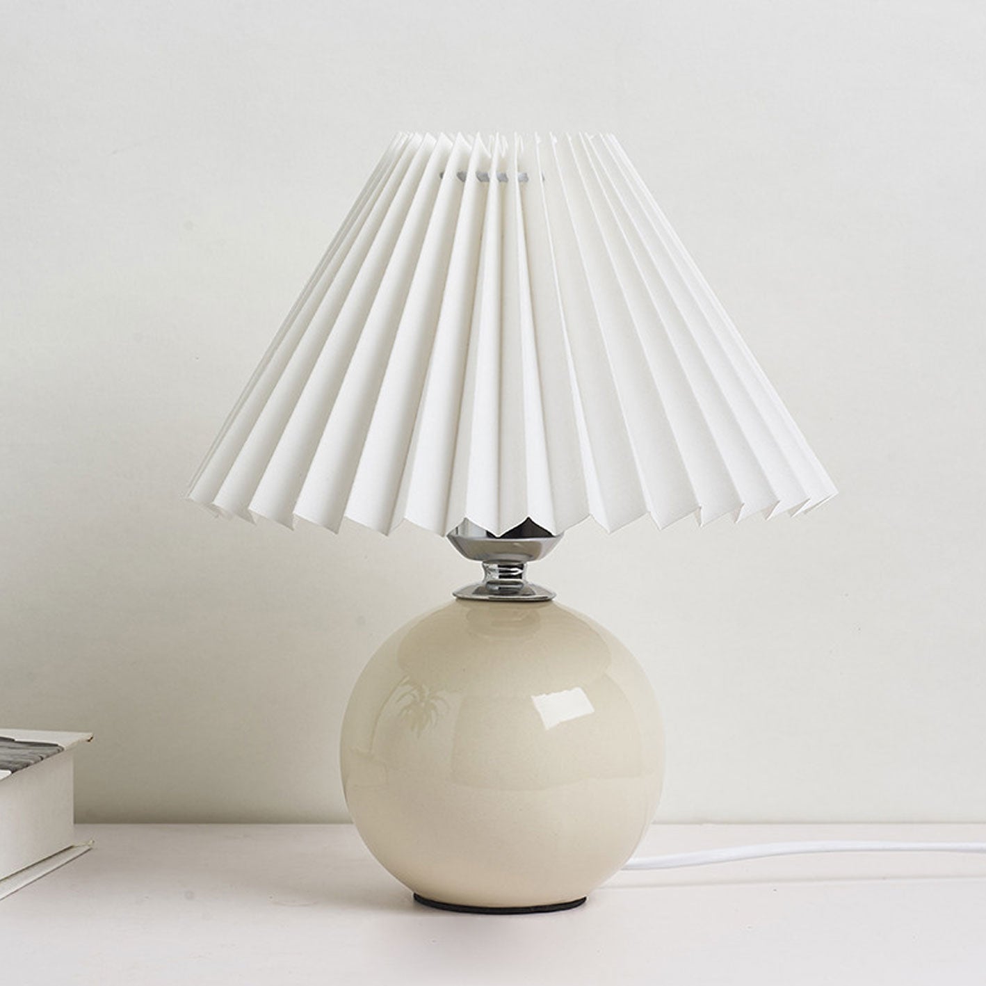 Minimalist Folded 1-Light Ceramic Table Lamp - LED Compatible