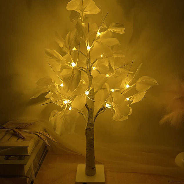 Illuminated Ginkgo Tree Table Lamp USB Battery Decor Light