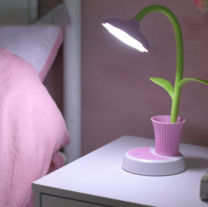 Creative Sunflower Pen Holder LED Desk Lamp