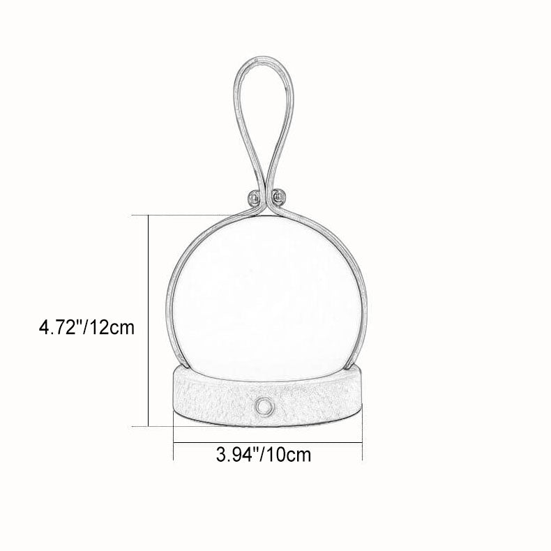 Portable LED USB Night Light Table Lamp - Simple Round Faux Leather