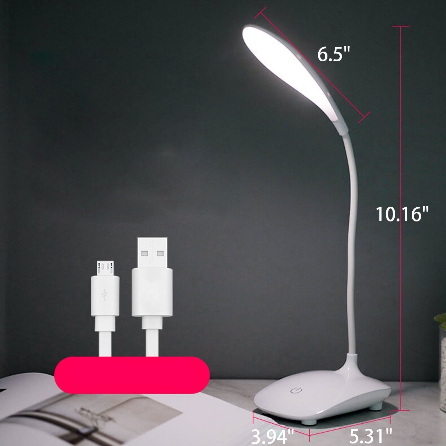 Creative Touch-Activated LED Desk Lamp, Foldable & Rotatable