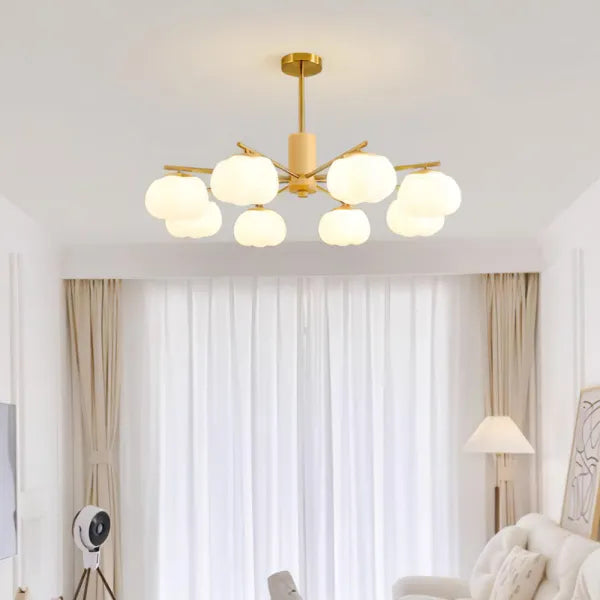 Creative Wooden Cotton Balls Chandelier for Living Room