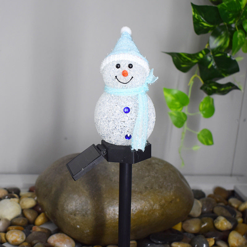 Solar-Powered LED Snowman Light - Christmas Yard Decoration