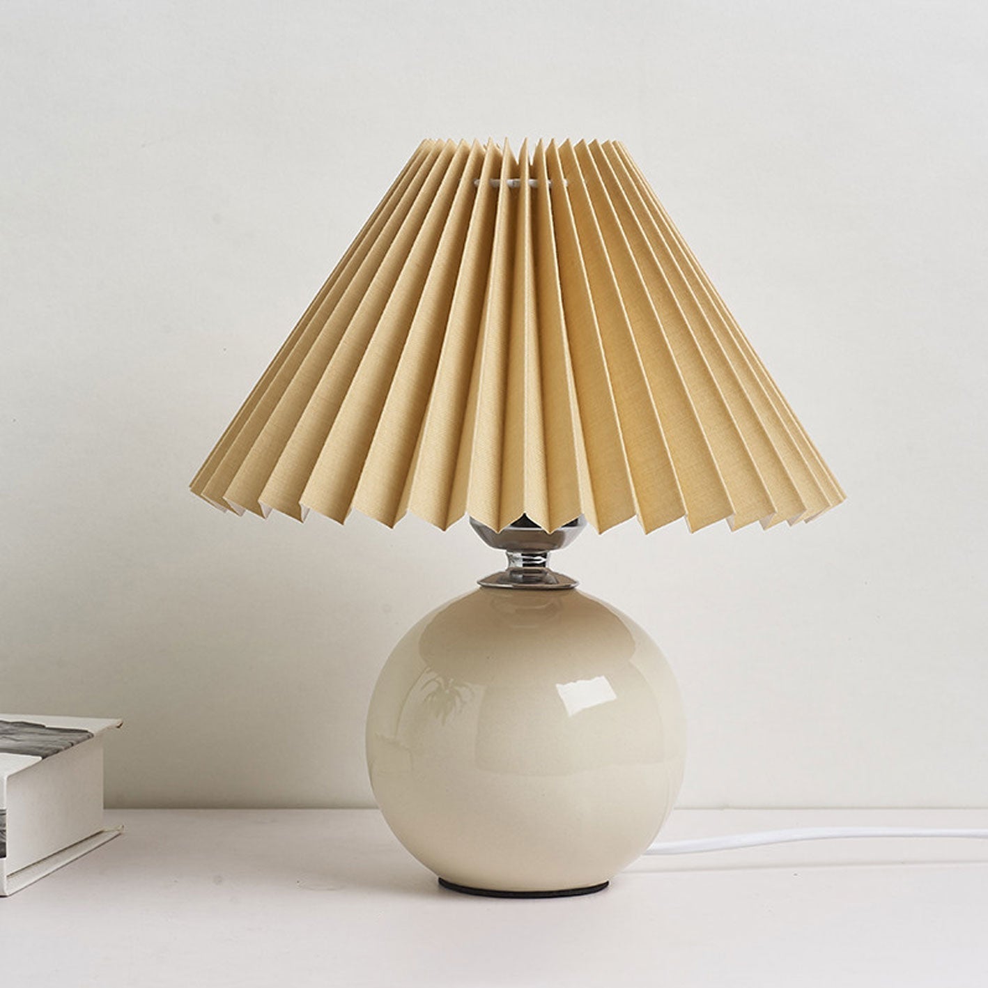 Minimalist Folded 1-Light Ceramic Table Lamp - LED Compatible