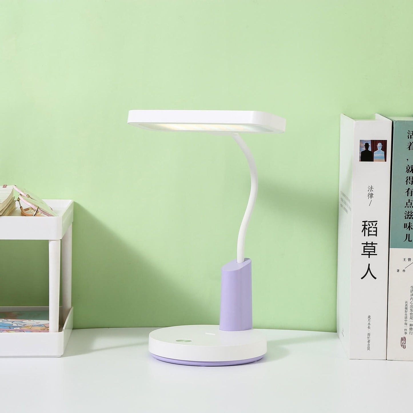 Einfache Long Shadow Round Base Touch Charge LED Desk Lamp