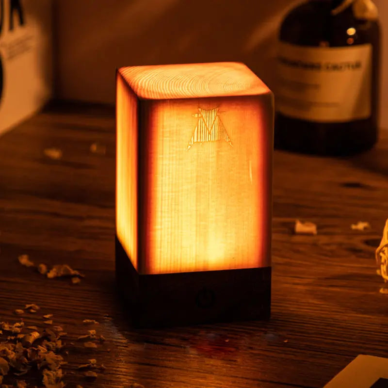 ÉclatBois LED Rechargeable Table Lamp with Touch Control for Home and Office