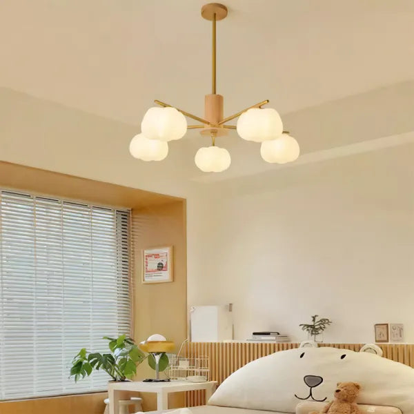 Creative Wooden Cotton Balls Chandelier for Living Room