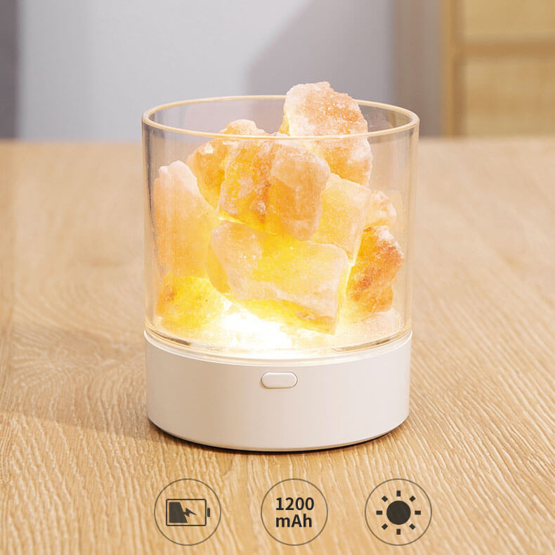 LED Salt Lamp Flame Cup Night Light Table Lamp - Multicolor