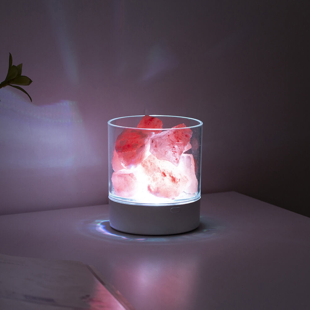 LED Salt Lamp Flame Cup Night Light Table Lamp - Multicolor