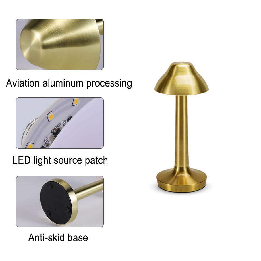 Moderne Retro Single Colour Iron USB Touch LED Table Lamp