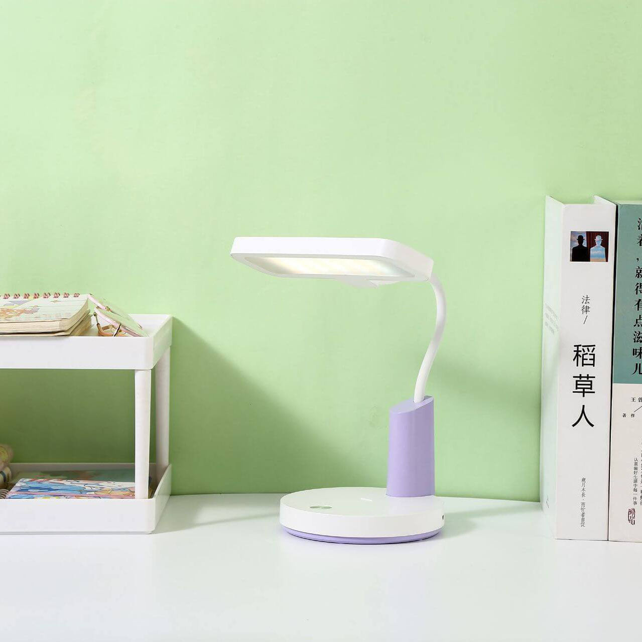 Einfache Long Shadow Round Base Touch Charge LED Desk Lamp
