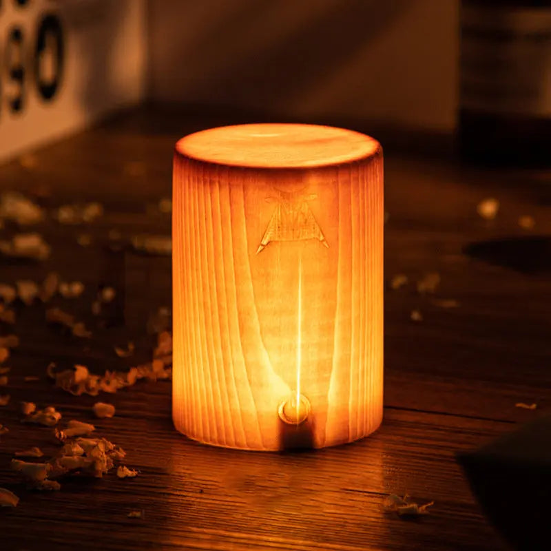 ÉclatBois LED Rechargeable Table Lamp with Touch Control for Home and Office