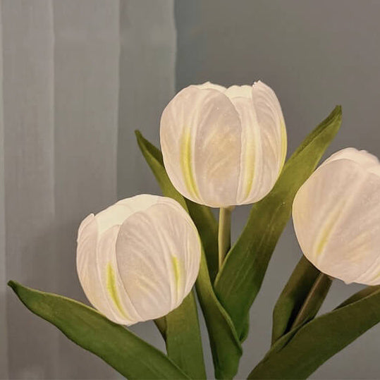 Tulip Simulation Bouquet Ceramic Pot LED Night Light Lamp