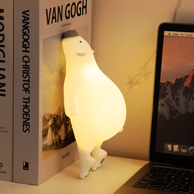 Kreative Cartoon Lazy Bear Silicone LED Night Light Table Lamp