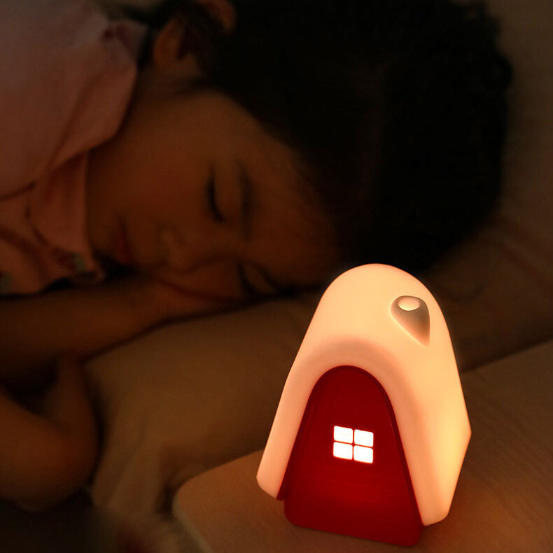 Modern Cartoon Snow House Silicone USB Rechargeable LED Table Lamp