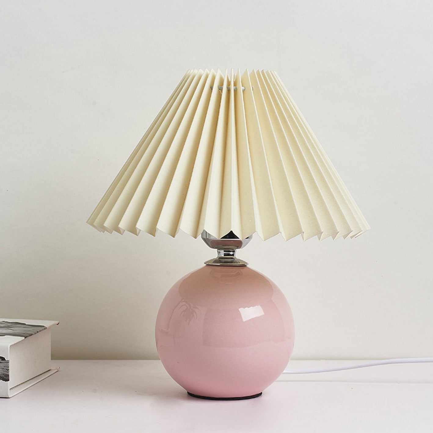 Minimalist Folded 1-Light Ceramic Table Lamp - LED Compatible
