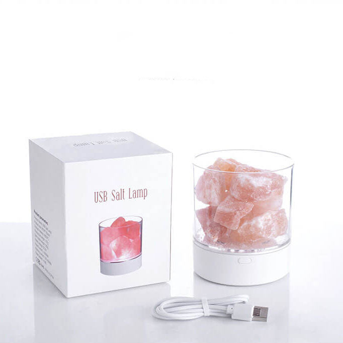 LED Salt Lamp Flame Cup Night Light Table Lamp - Multicolor