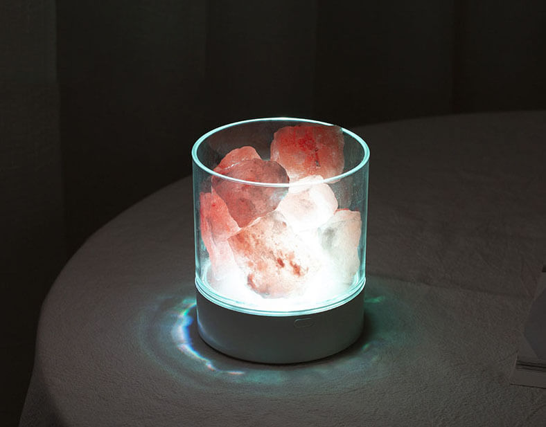LED Salt Lamp Flame Cup Night Light Table Lamp - Multicolor