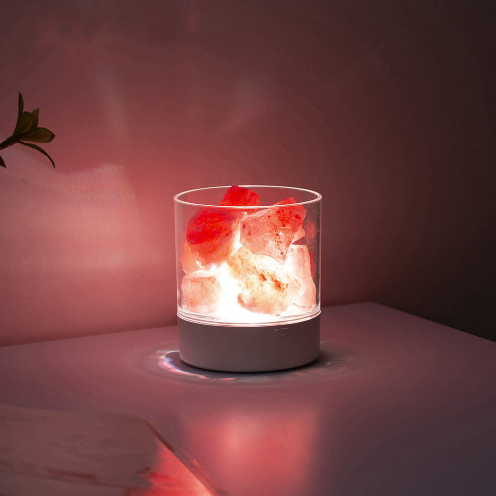 LED Salt Lamp Flame Cup Night Light Table Lamp - Multicolor