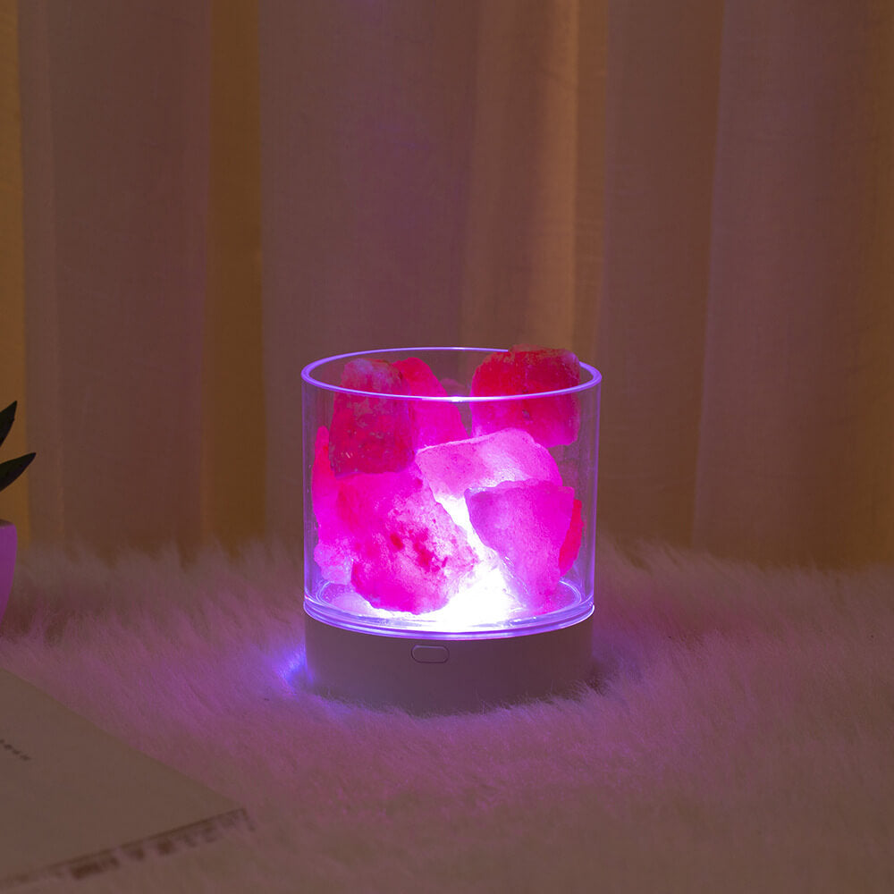 LED Salt Lamp Flame Cup Night Light Table Lamp - Multicolor