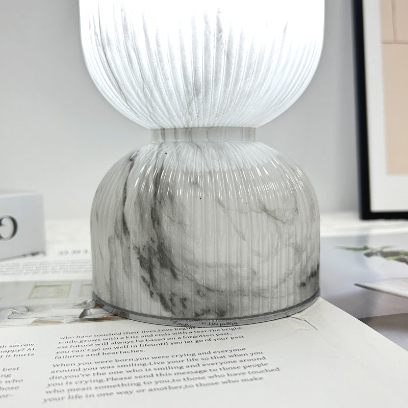 Modern Minimalist Cylinder Funnel Glass 1-Light Table Lamp