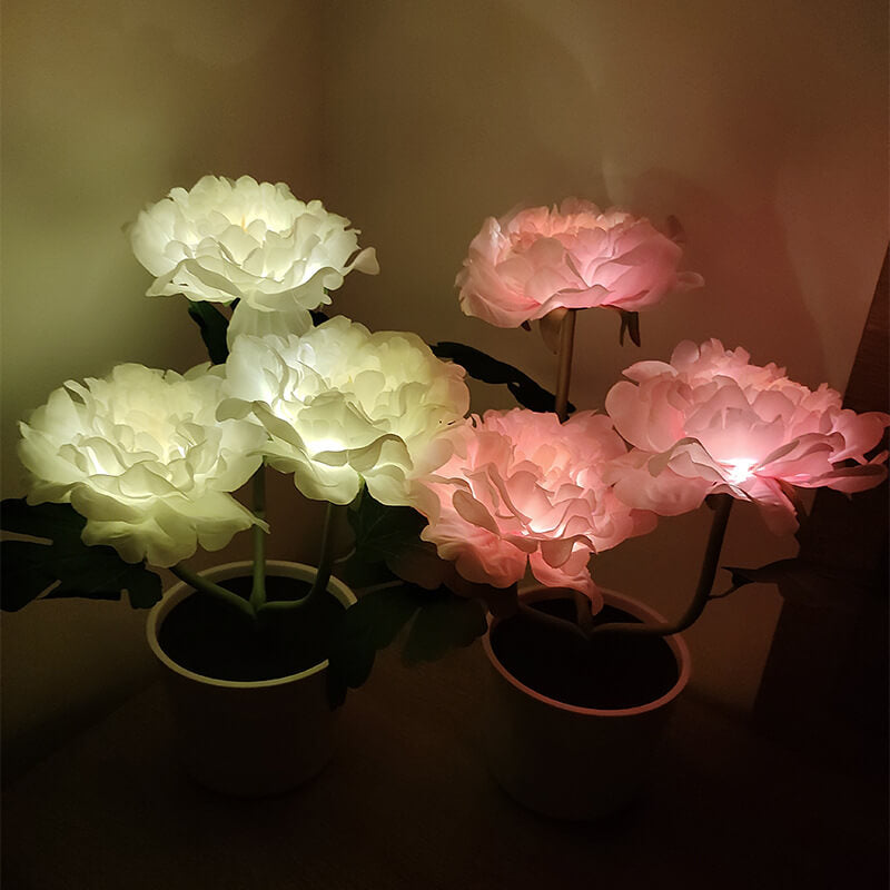 Outdoor Solar Peony Flower Bonsai LED Table Lamp Decoration