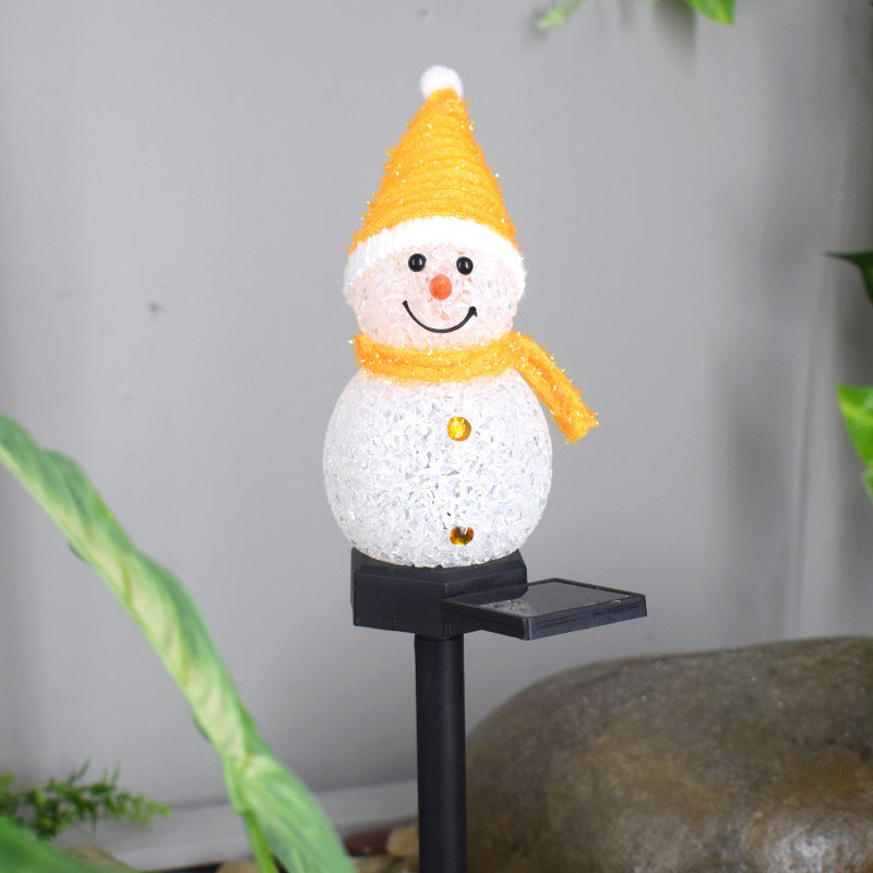 Solar-Powered LED Snowman Light - Christmas Yard Decoration