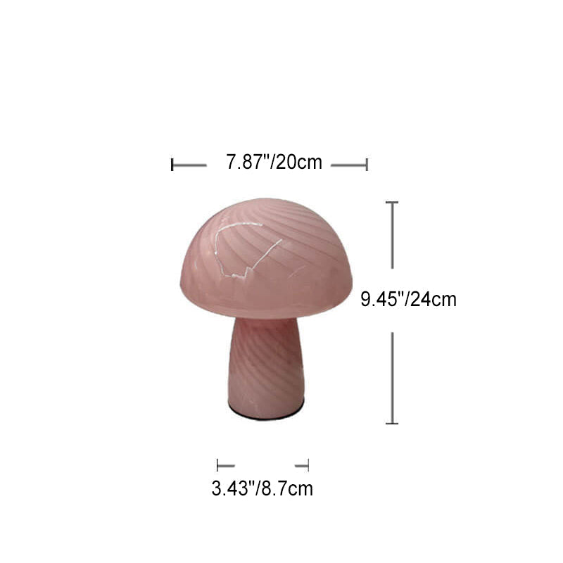 Moderne Minimalistische Mushroom Glass 1-Light Table Lamp