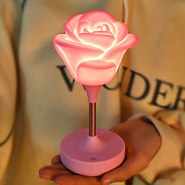 Kreative Romantic Pink Rose USB Rechargeable Touch LED Table Lamp
