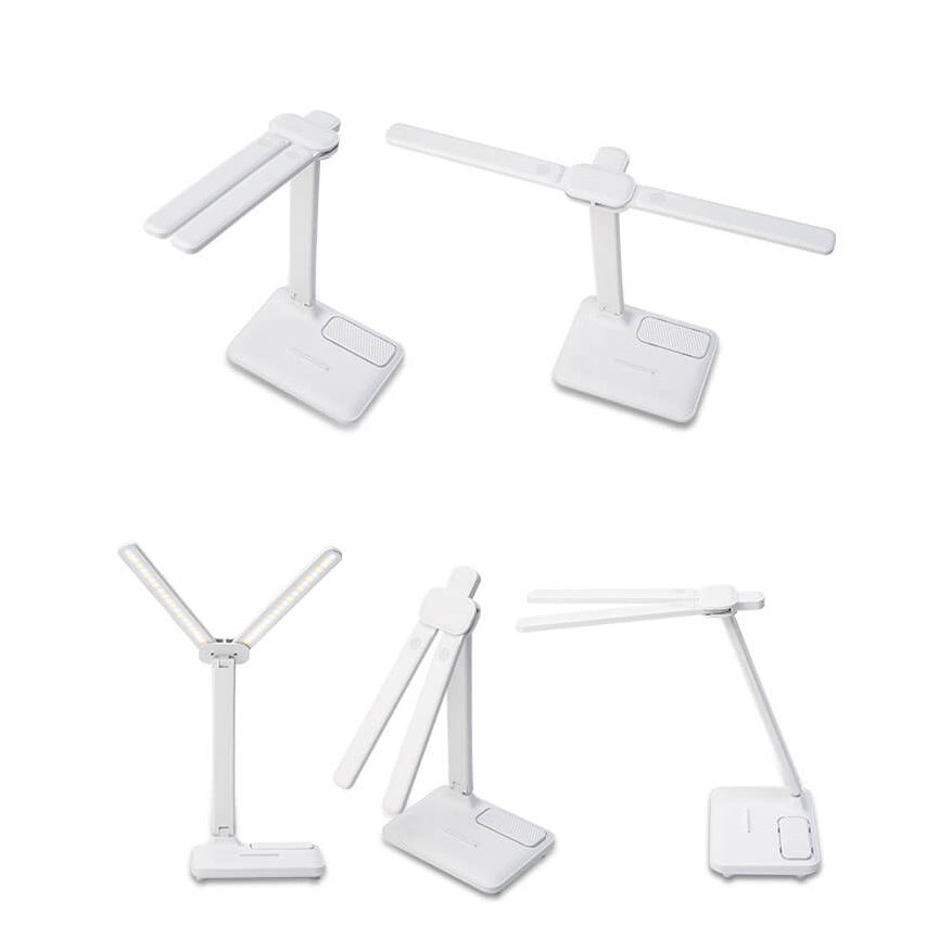 Adjustable LED Desk Lamp with Dual Heads and Multi-Angle Design