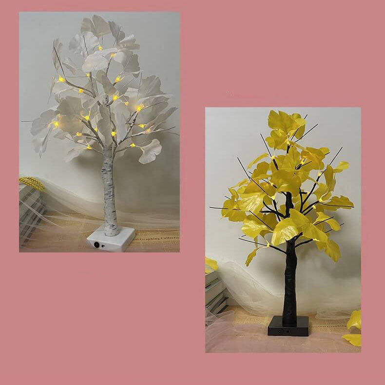 Illuminated Ginkgo Tree Table Lamp USB Battery Decor Light