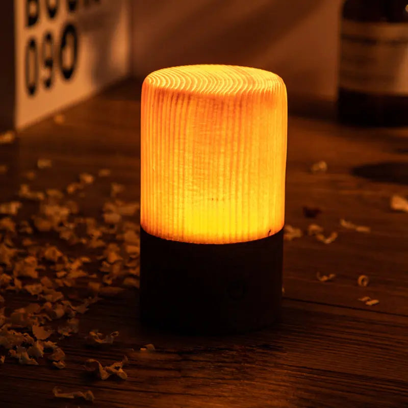 ÉclatBois LED Rechargeable Table Lamp with Touch Control for Home and Office