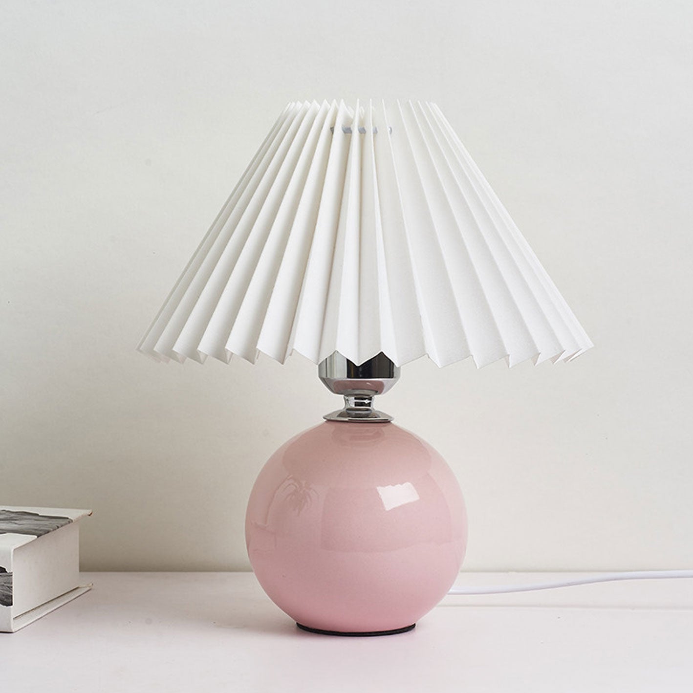 Minimalist Folded 1-Light Ceramic Table Lamp - LED Compatible