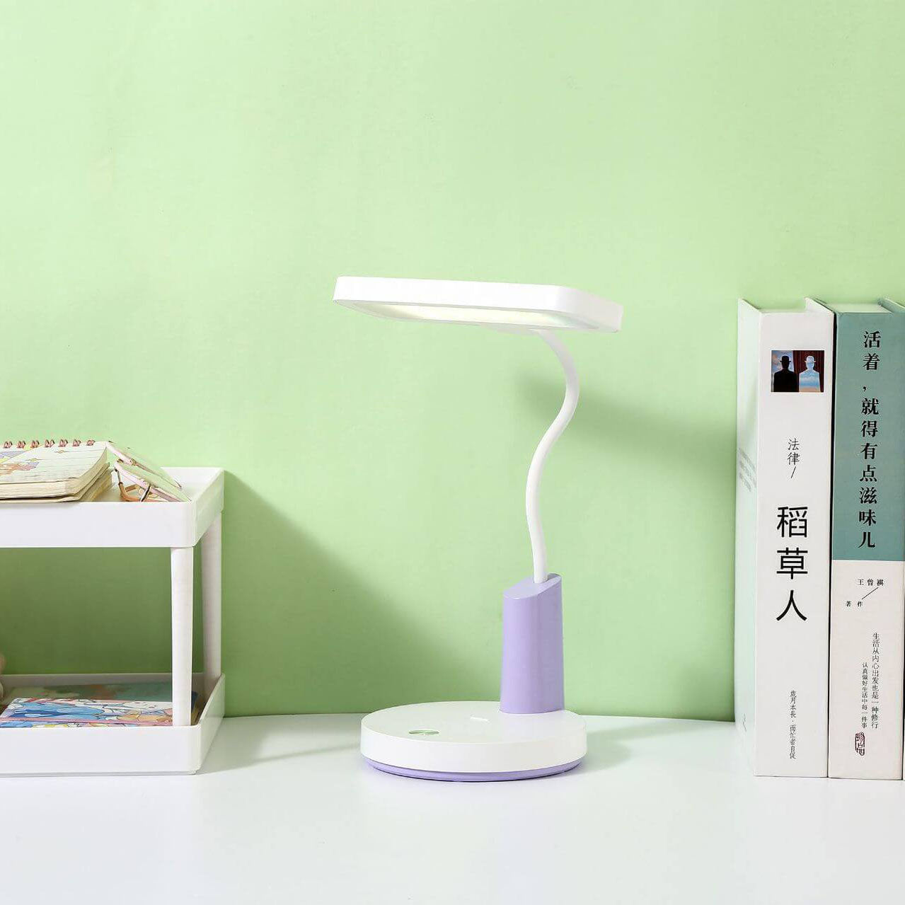 Einfache Long Shadow Round Base Touch Charge LED Desk Lamp
