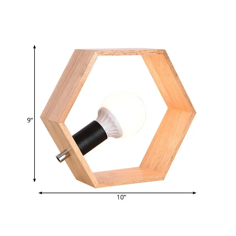 Hexagonal Wooden Table Lamp for Cozy Atmosphere