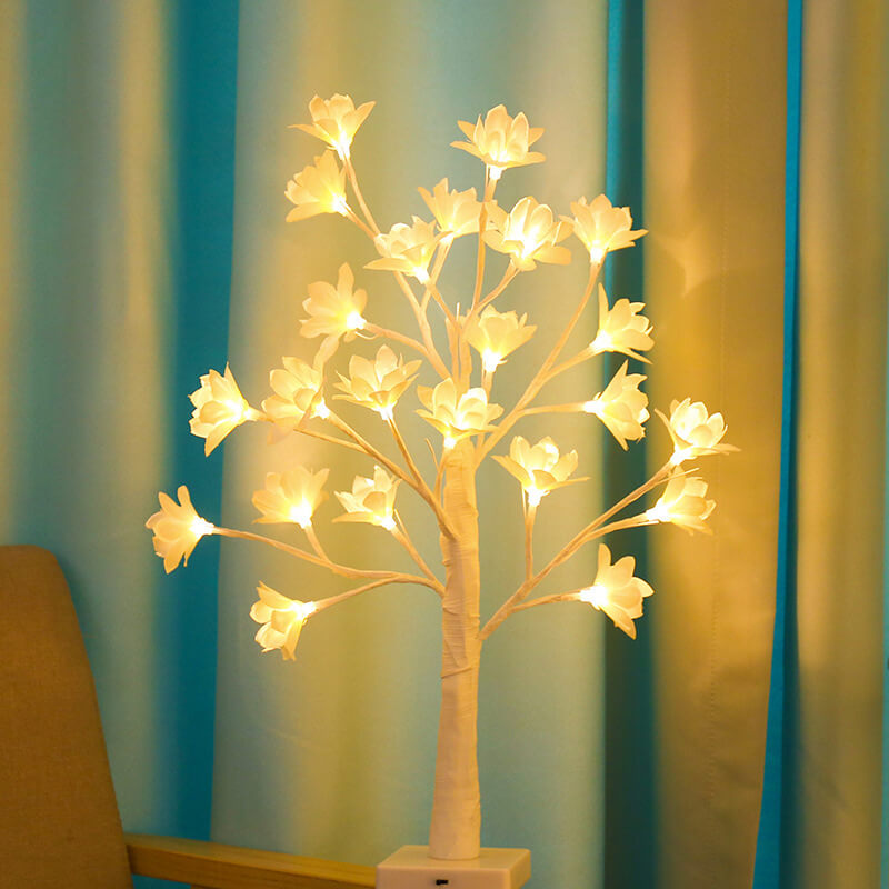 64 LED Copper Wire Orchid USB Rechargeable Tree Lamp