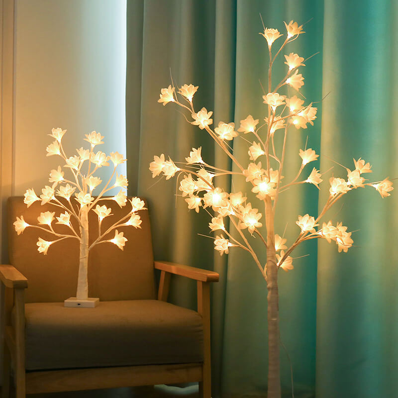 64 LED Copper Wire Orchid USB Rechargeable Tree Lamp