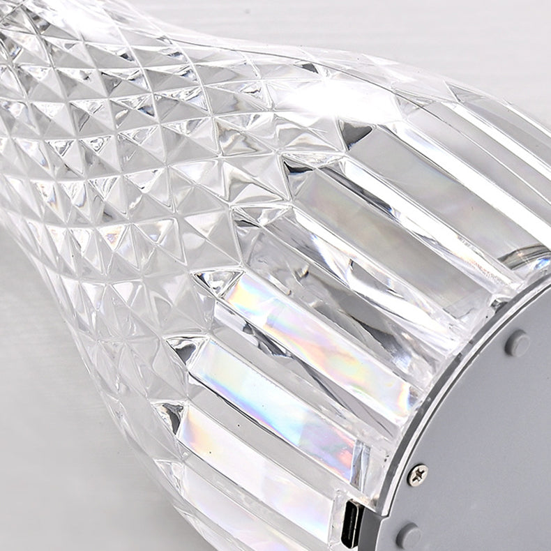 Moderne Art Deco Acrylic Bottle Design USB LED Table Lamp