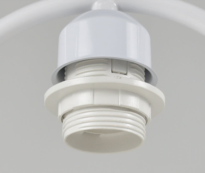 Nordic Linen White Ring 1-Light Dimmable Table Lamp