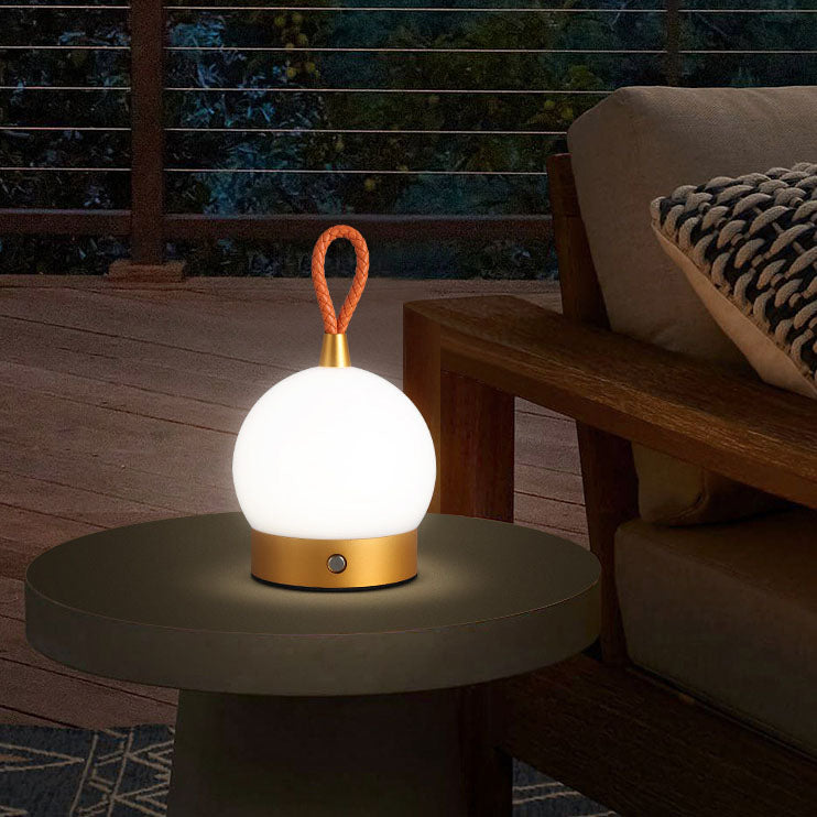 Modern Round Acrylic Aluminium USB Rechargeable Portable LED Night Light Table Lamp