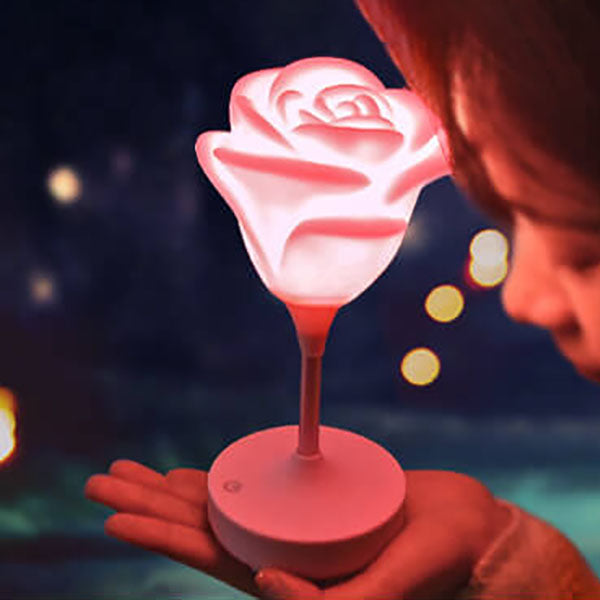 Kreative Romantic Pink Rose USB Rechargeable Touch LED Table Lamp