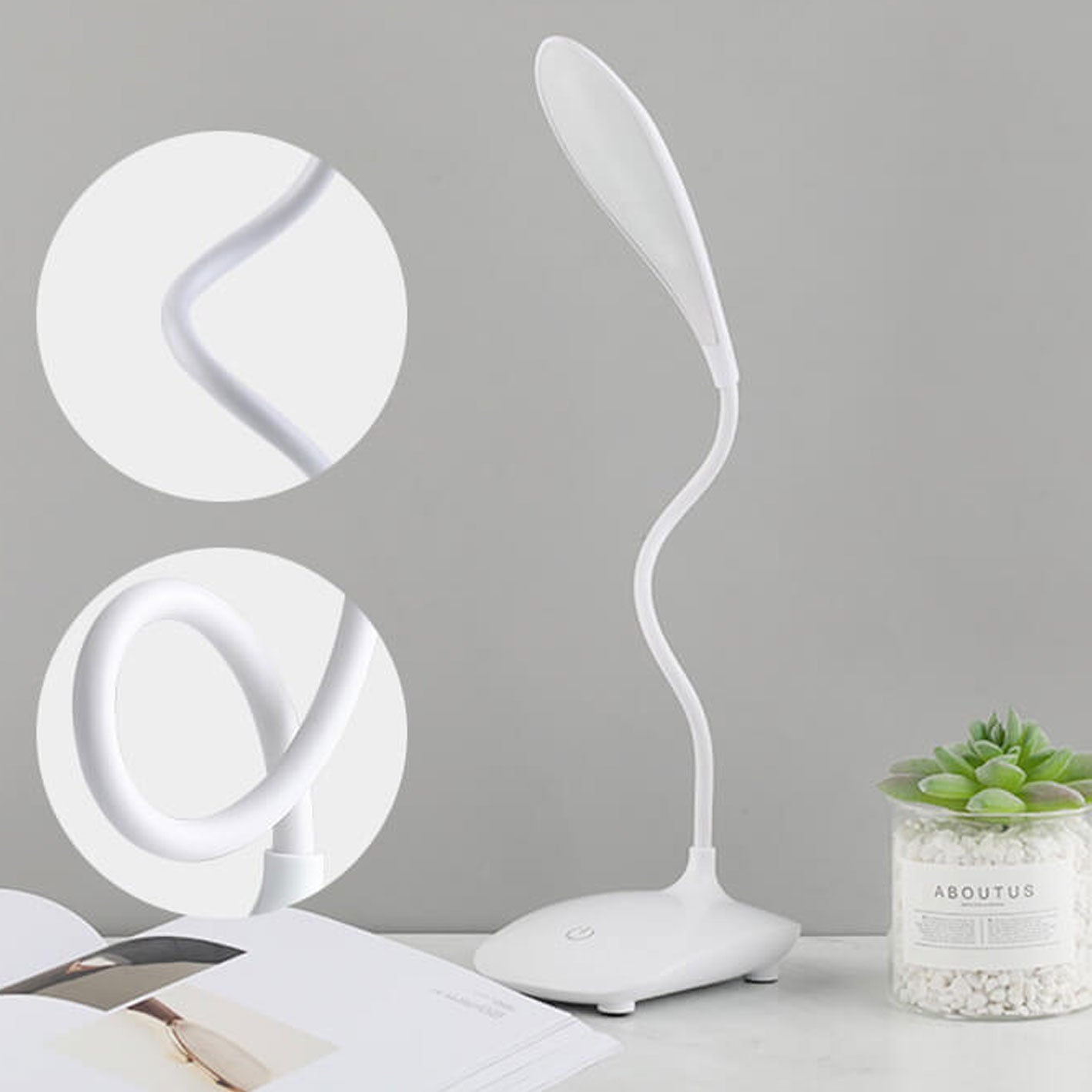 Creative Touch-Activated LED Desk Lamp, Foldable & Rotatable