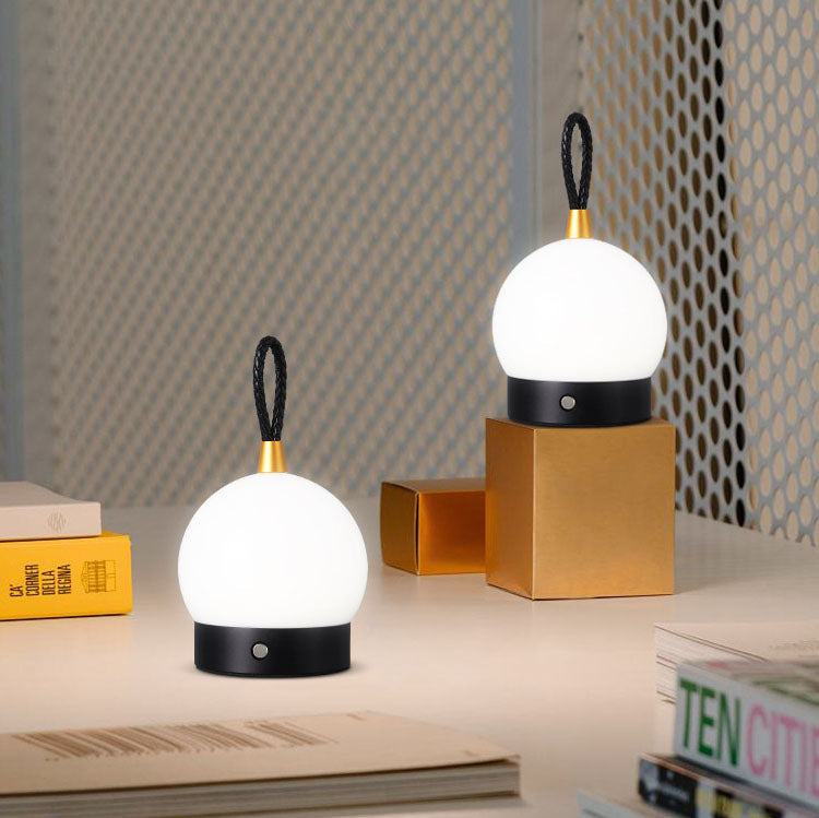 Modern Round Acrylic Aluminium USB Rechargeable Portable LED Night Light Table Lamp